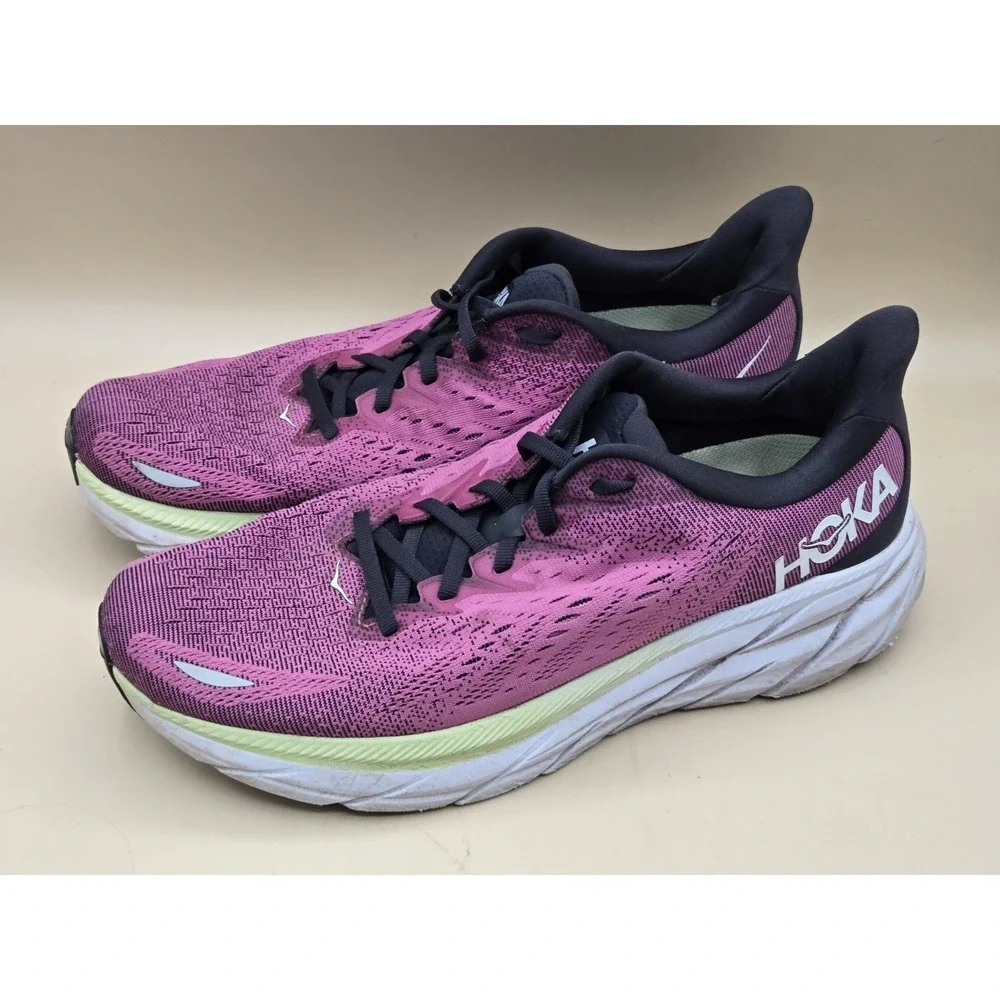 Hoka One One Plum and Black Running Shoes - Picture 3 of 15